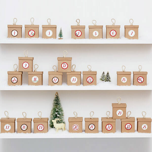 Stacked box DIY advent calendar.