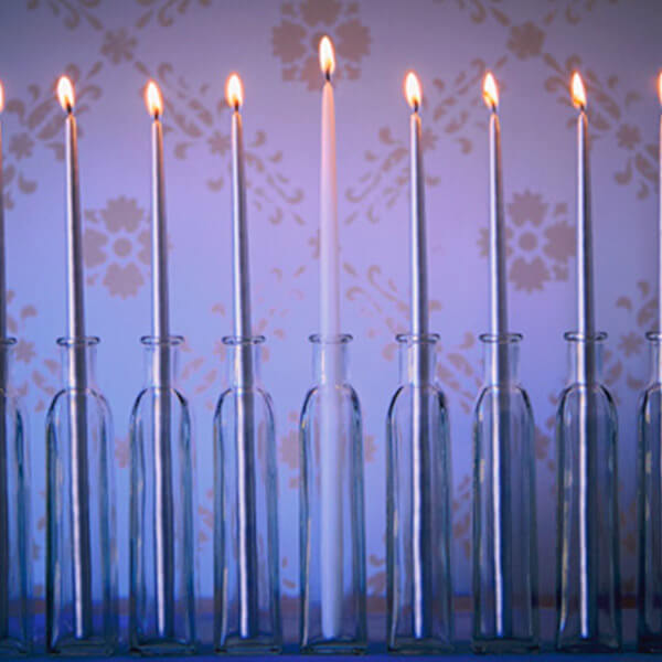 Classic Hanukkah menorah.