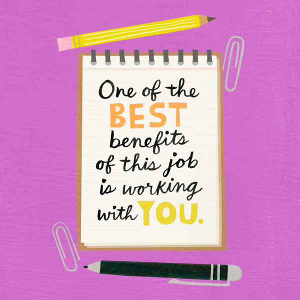 An illustration of a notepad with a quote on it that reads,
