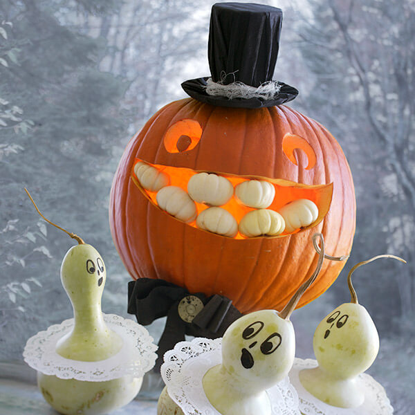 Creative Pumpkin-Carving Ideas: Mr. Pumpkin & Damsels in Distress