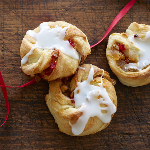 Rosca de reyes, a Mexican sweet bread, with glaze on top.