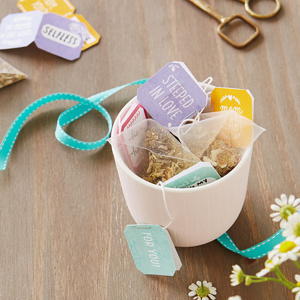 Mother's Day tea party decorations in a mug.