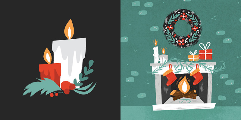 candles and fireplaces