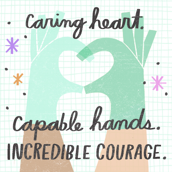 Expressing gratitude for health care professionals quote that reads,