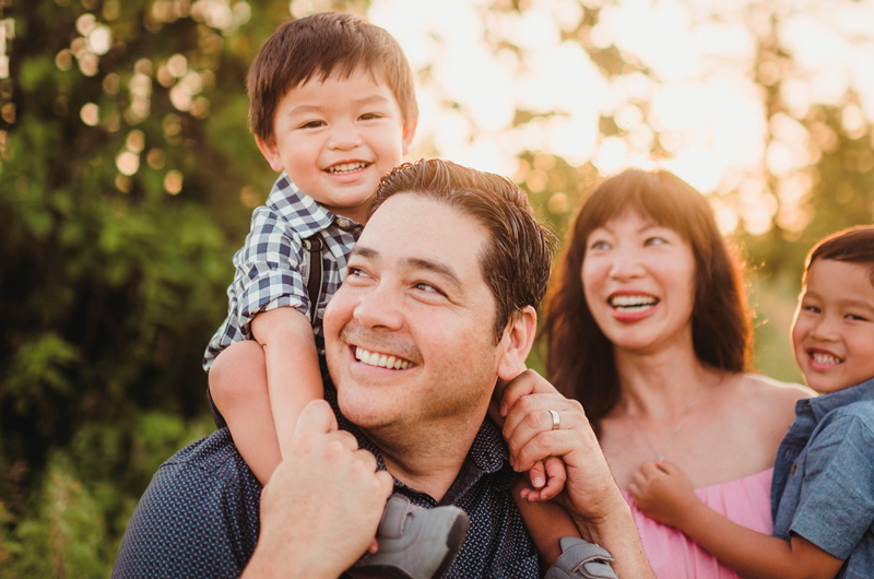 Family with two small boys