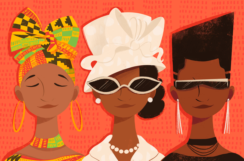 A variety of African-American women Celebrate Black History Month