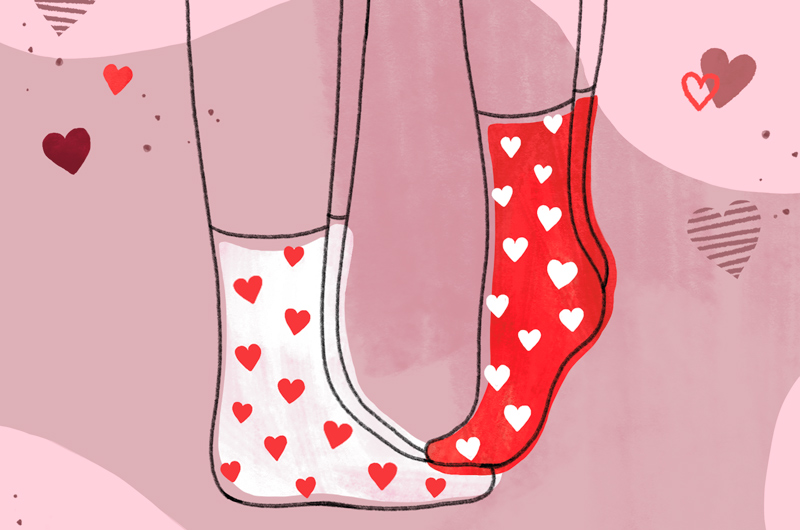 Valentine's Day at Home - Love socks