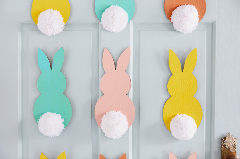 Cardboard Easter bunnies