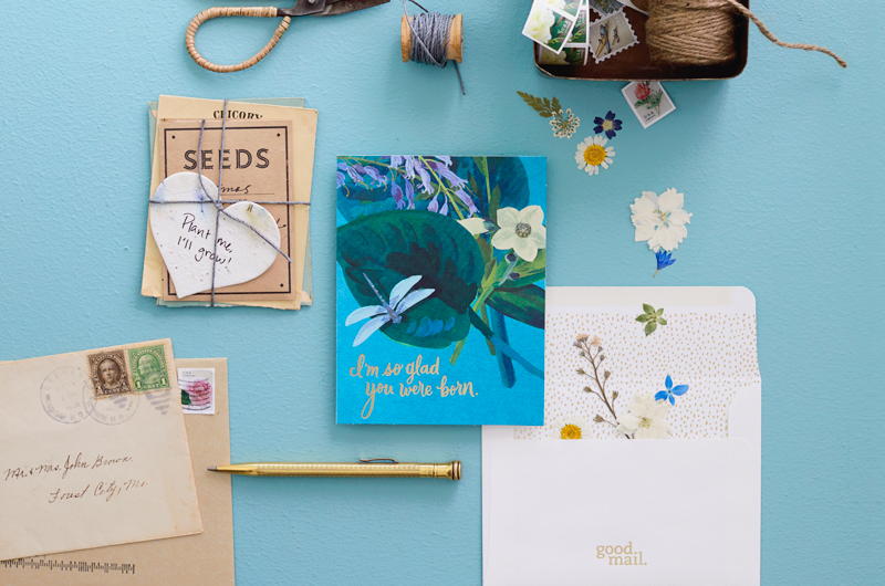 Letters and cards on a table