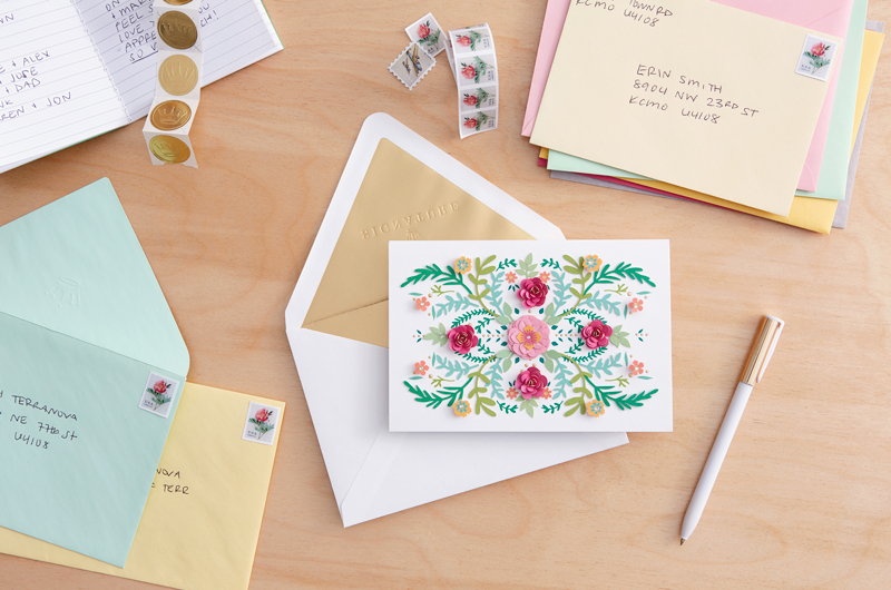Cards and letters on a table