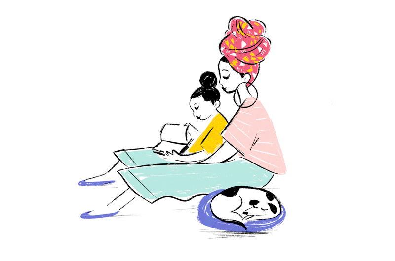 Mother's Day activity reading together