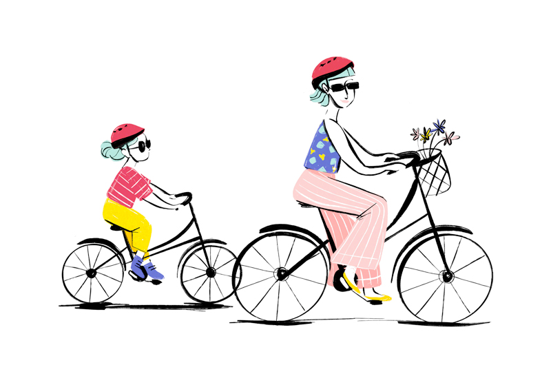 Mother's Day activity biking together
