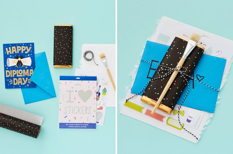 Graduation card with art supplies