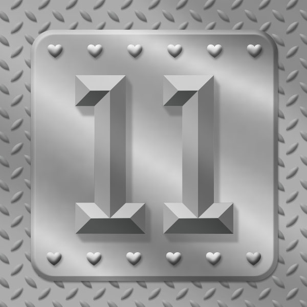 Number 11 with symbols for steel [Anniversary Gifts by Year]