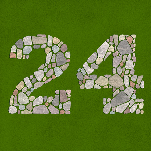 Number 24 with symbols for stone [Anniversary Gifts by Year]