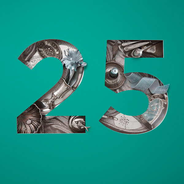 Number 25 with symbols for silver [Anniversary Gifts by Year]