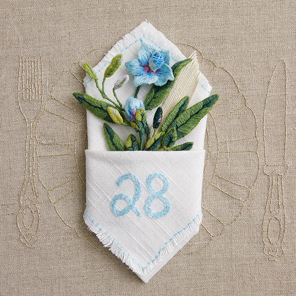 Number 28 with symbols for linens [Anniversary Gifts by Year]