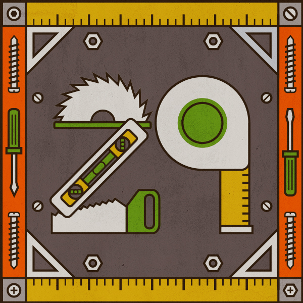 Number 29 with symbols for tools[Anniversary Gifts by Year]