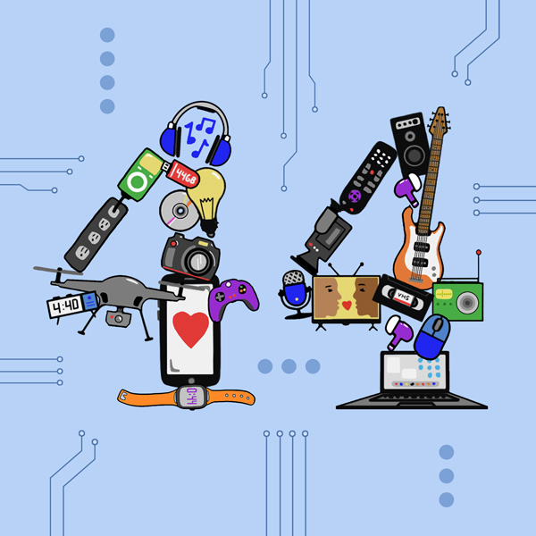 Number 44 with symbols for electronics [Anniversary Gifts by Year]