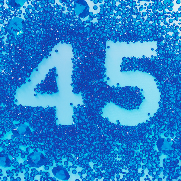 Number 45 with symbols for sapphire [Anniversary Gifts by Year]