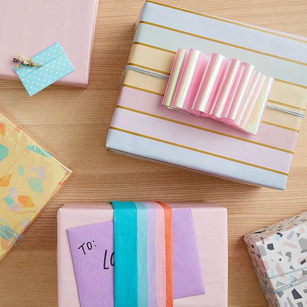 fancy colorful presents on a table