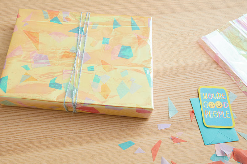 confetti in gift wrap