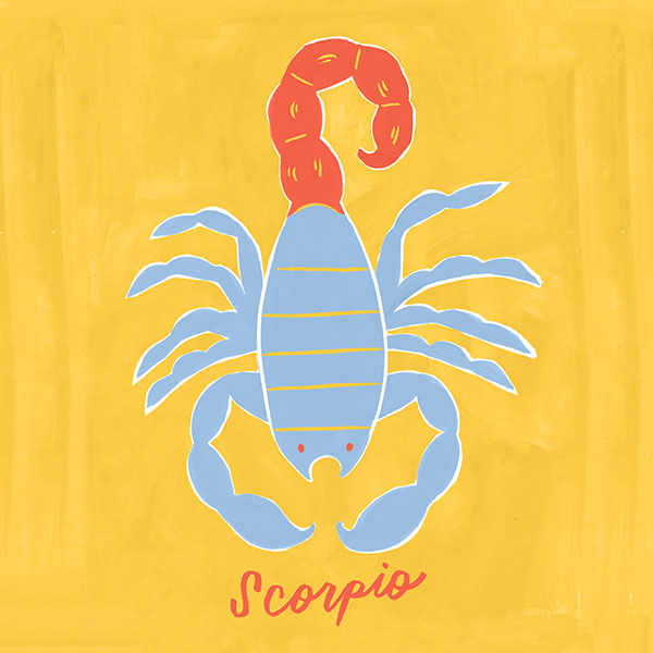 Illustration of a scorpion for the Zodiac sign Scorpio