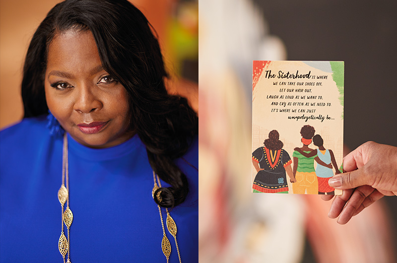 Hallmark Mahogany Master Writer Melvina Young next to an image of