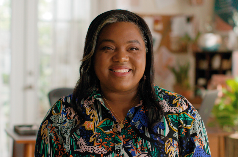 A portrait of artist and poet Morgan Harper Nichols.