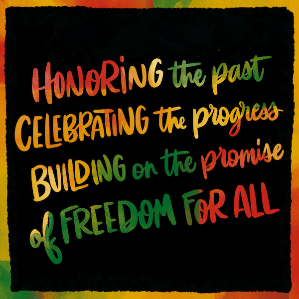 A hand lettered quote that reads, 