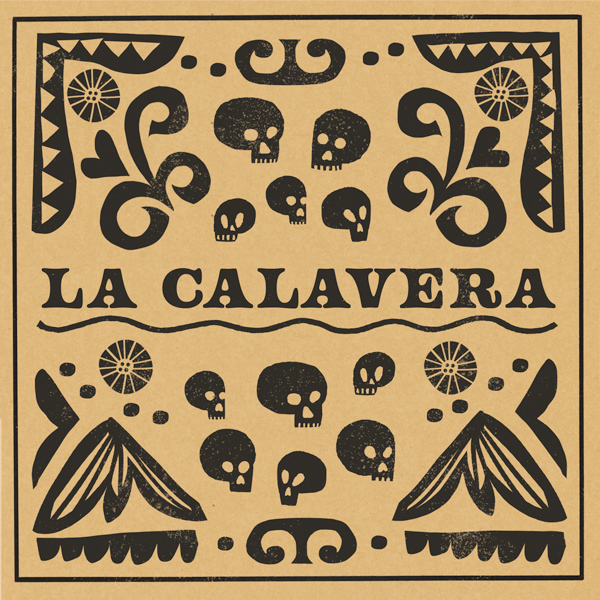 An illustration featuring skulls that reads