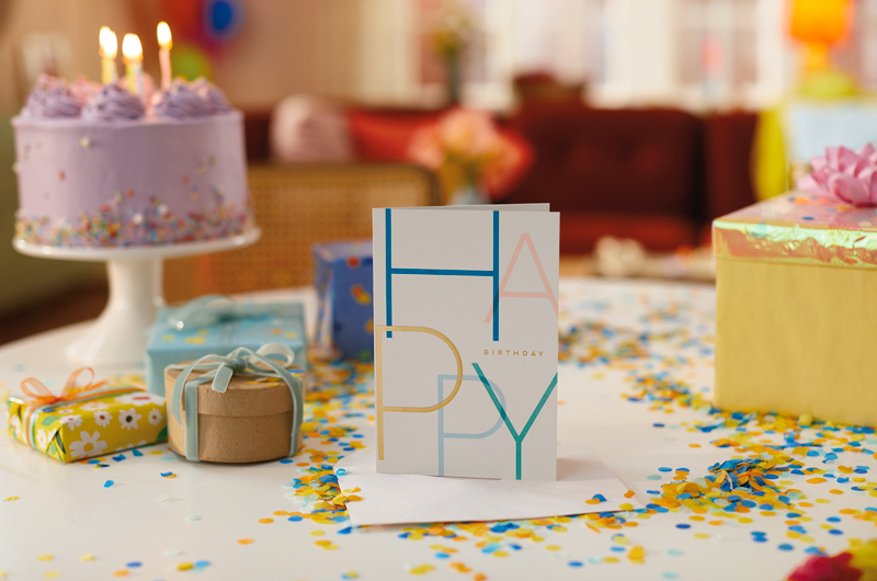 A greeting card that reads