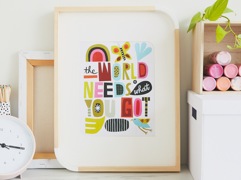 A free printable classroom poster that's designed in paper collage style and reads,