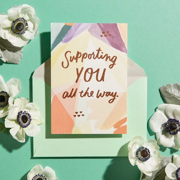 A card that reads