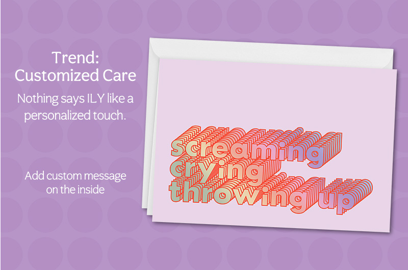A card that reads,